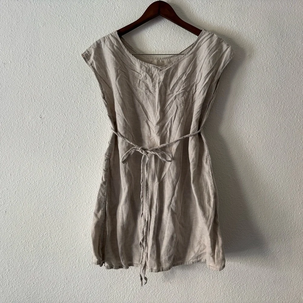 Camp Hollyhock Rustic Whimsical Vintage Linens Mini Dress Tunic Top RARE Small - Picture 8 of 9